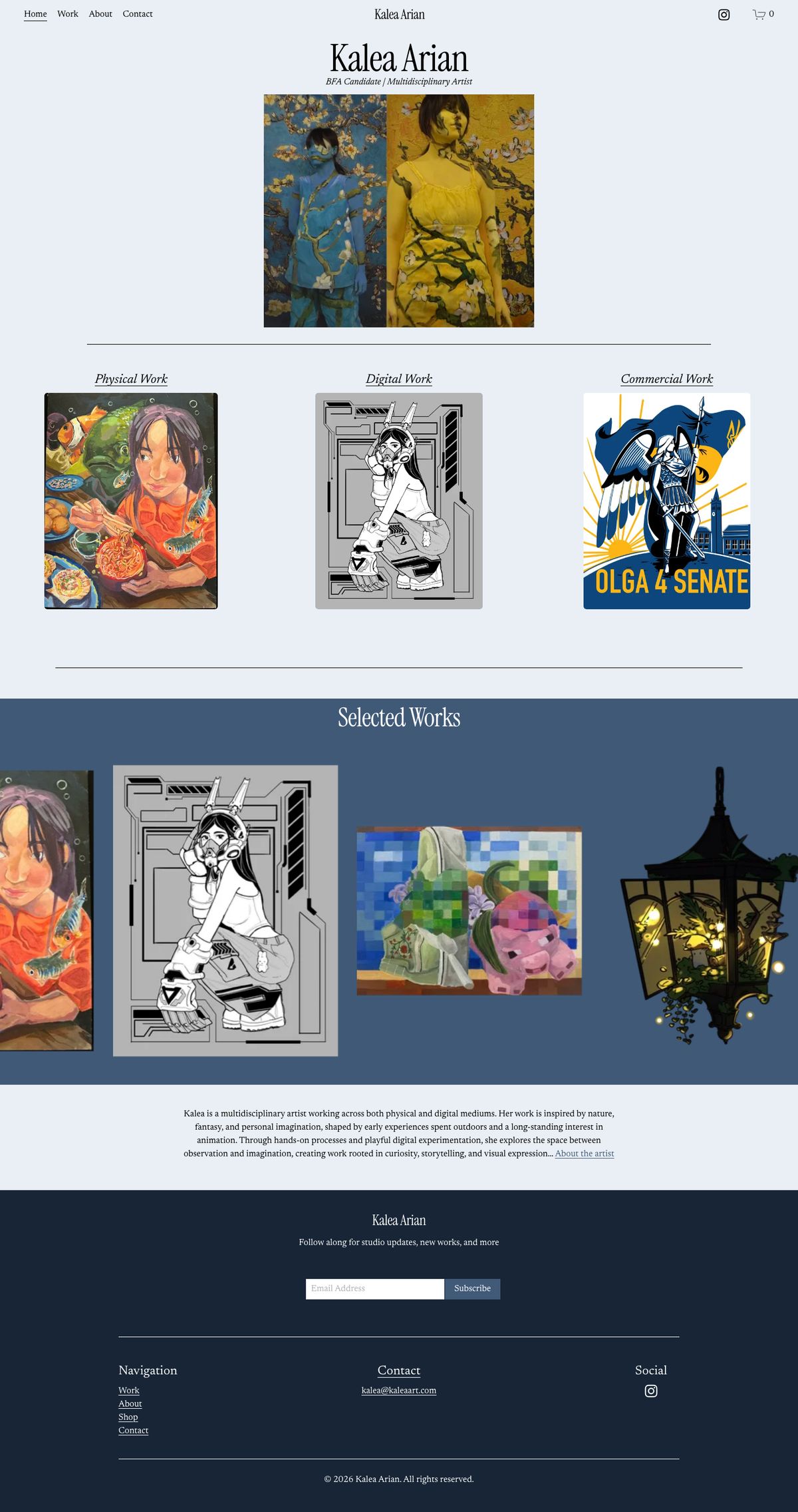 kaleaart.com website built by Cessna Marketing